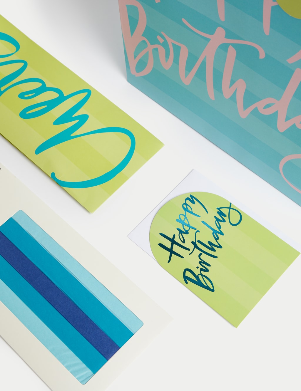 Green & Blue Gift Wrap Set With Birthday Card, Gift Bags & Tissue 3 of 4