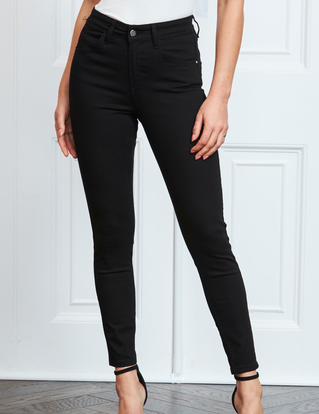 High Waisted Skinny Ankle Grazer Jeans 1 of 5