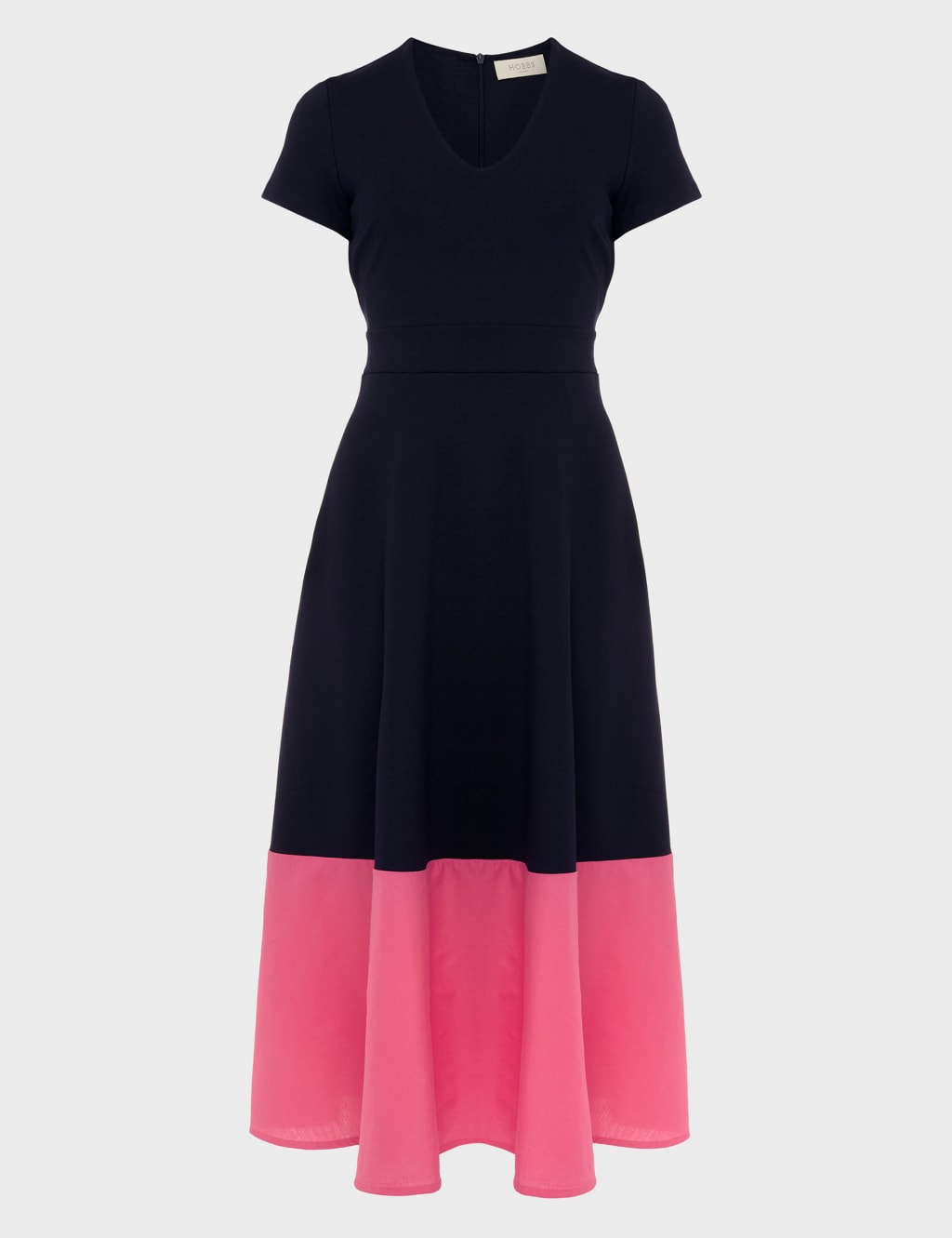 Jersey Colour Block V-Neck Skater Dress 2 of 5