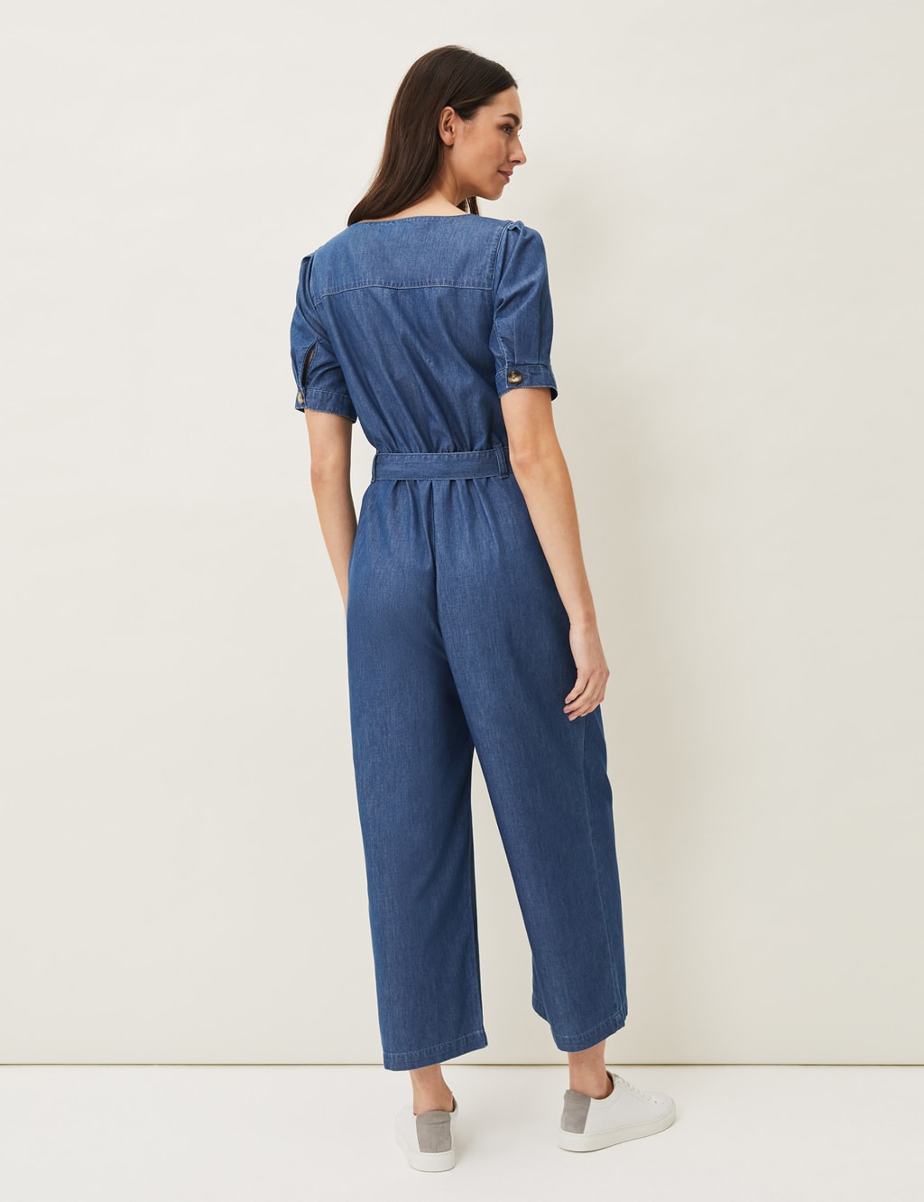 Short sleeve cropped jumpsuit sales