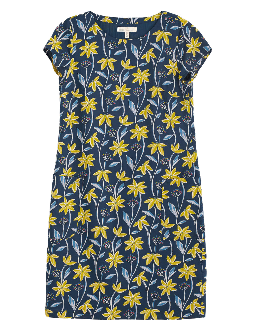 Linen Rich Floral Knee Length Shift Dress 2 of 6