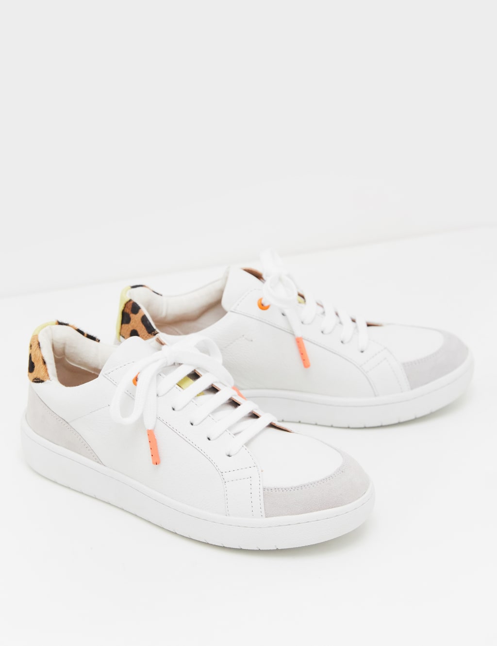 Lace Up Leather Leopard Print Trainers White Stuff M S