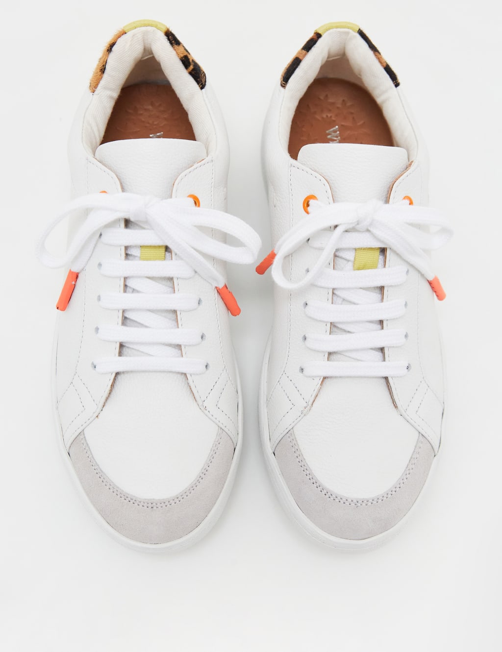 Lace Up Leather Leopard Print Trainers 3 of 4