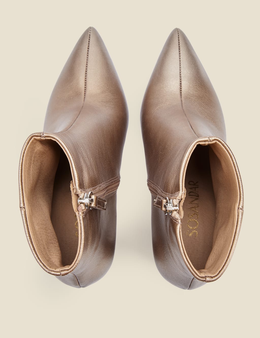 Leather Block Heel Pointed Ankle Boots 3 of 3