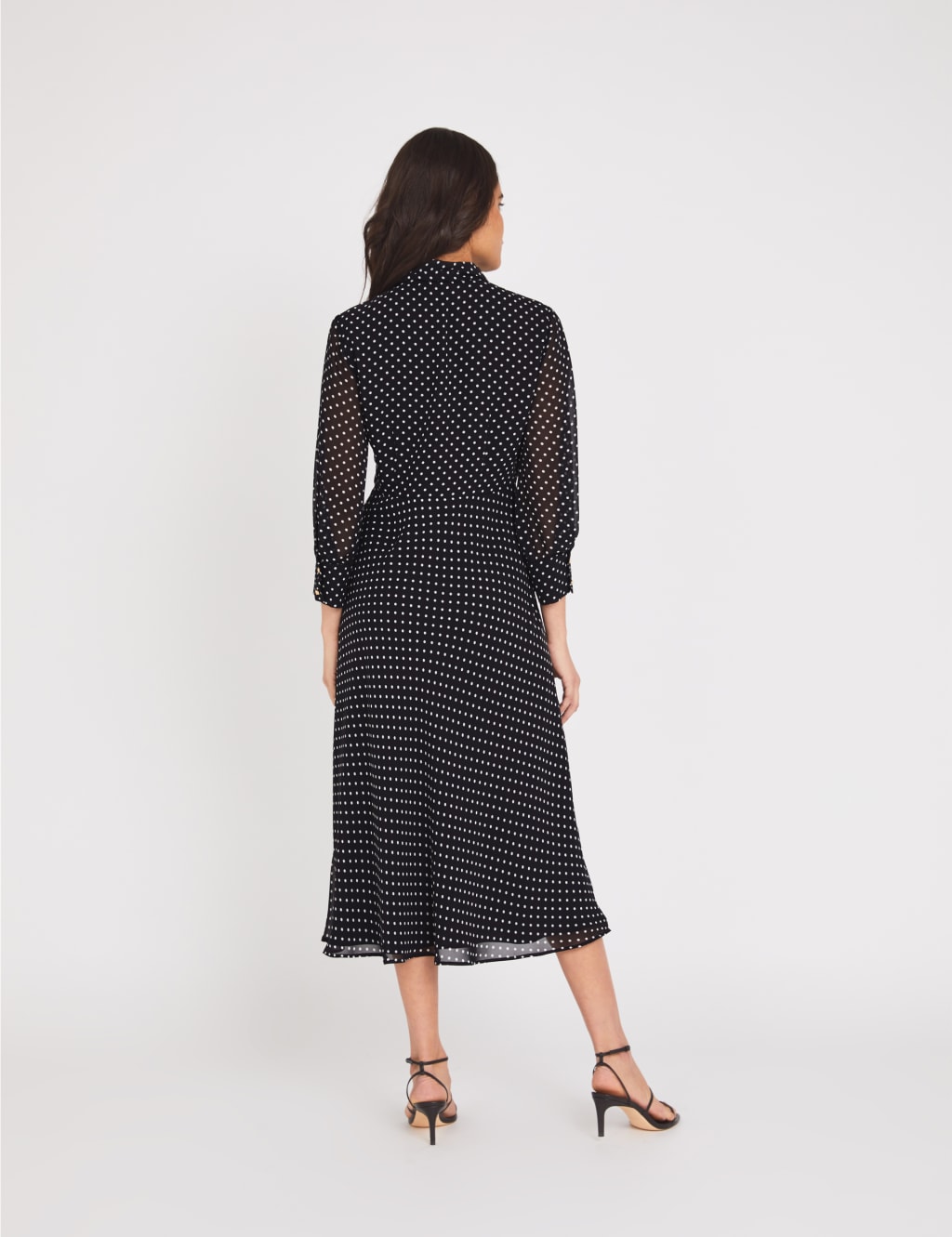 Chiffon Polka Dot Midi Tea Dress 4 of 4