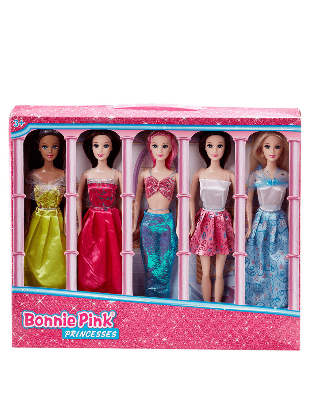 5 Pack Princess Fashion Dolls 3 10 Yrs Bonnie Pink M S