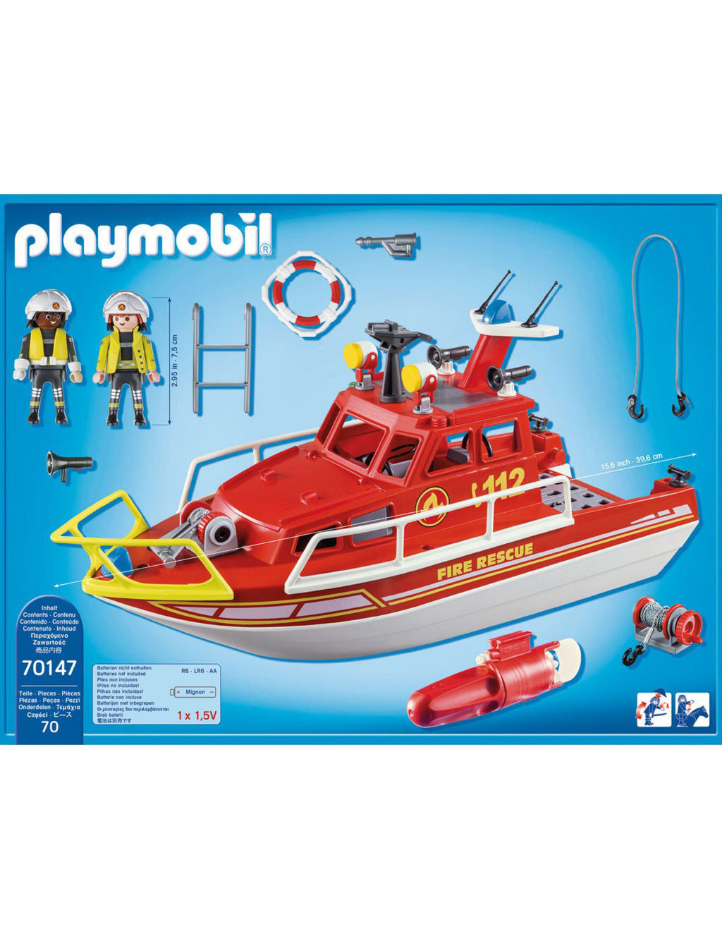 City Action Floating Fire Rescue Boat Toy 4 10 Yrs Playmobil M S