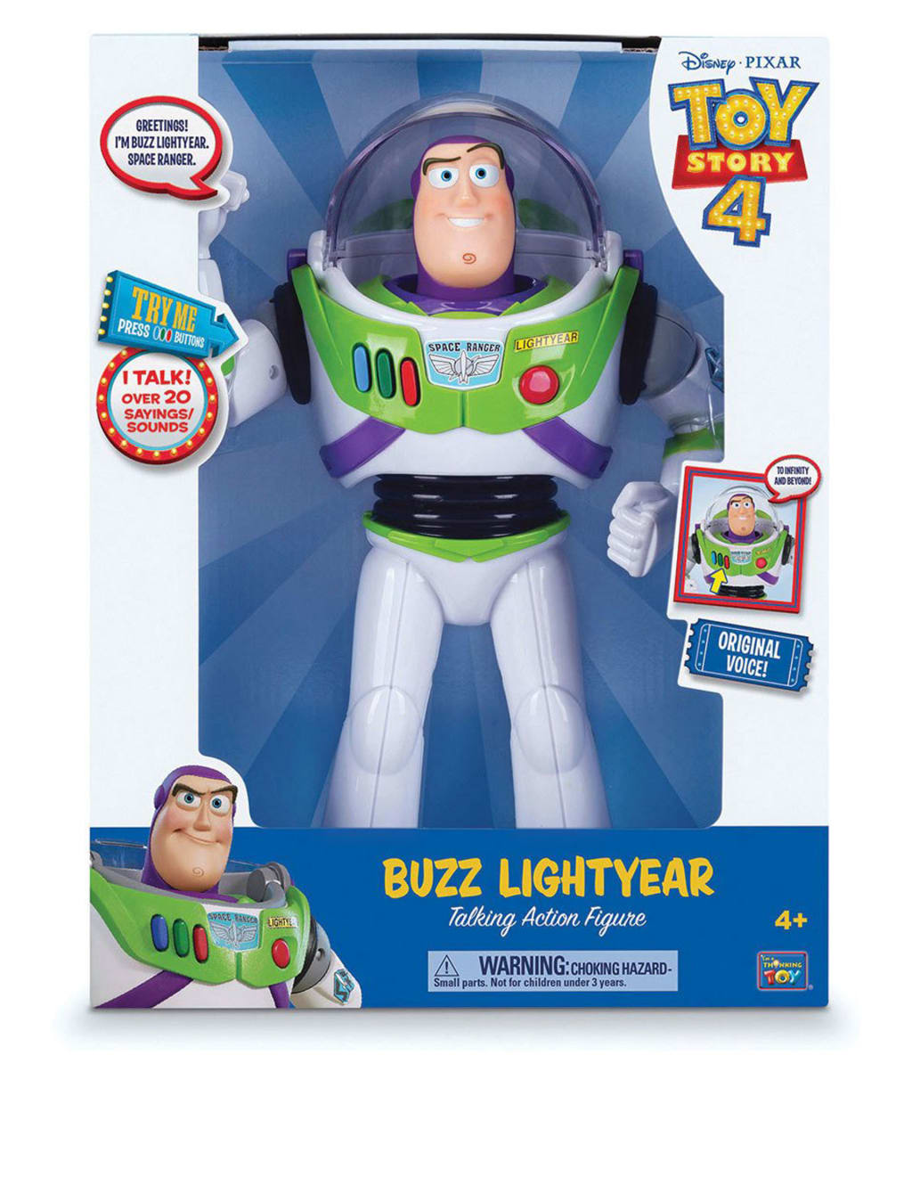 Buzz Lightyear Talking Action Figure 4 Yrs Toy Story M S