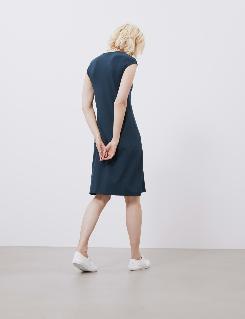 Jersey V-Neck Sleeveless Shift Dress 5 of 5