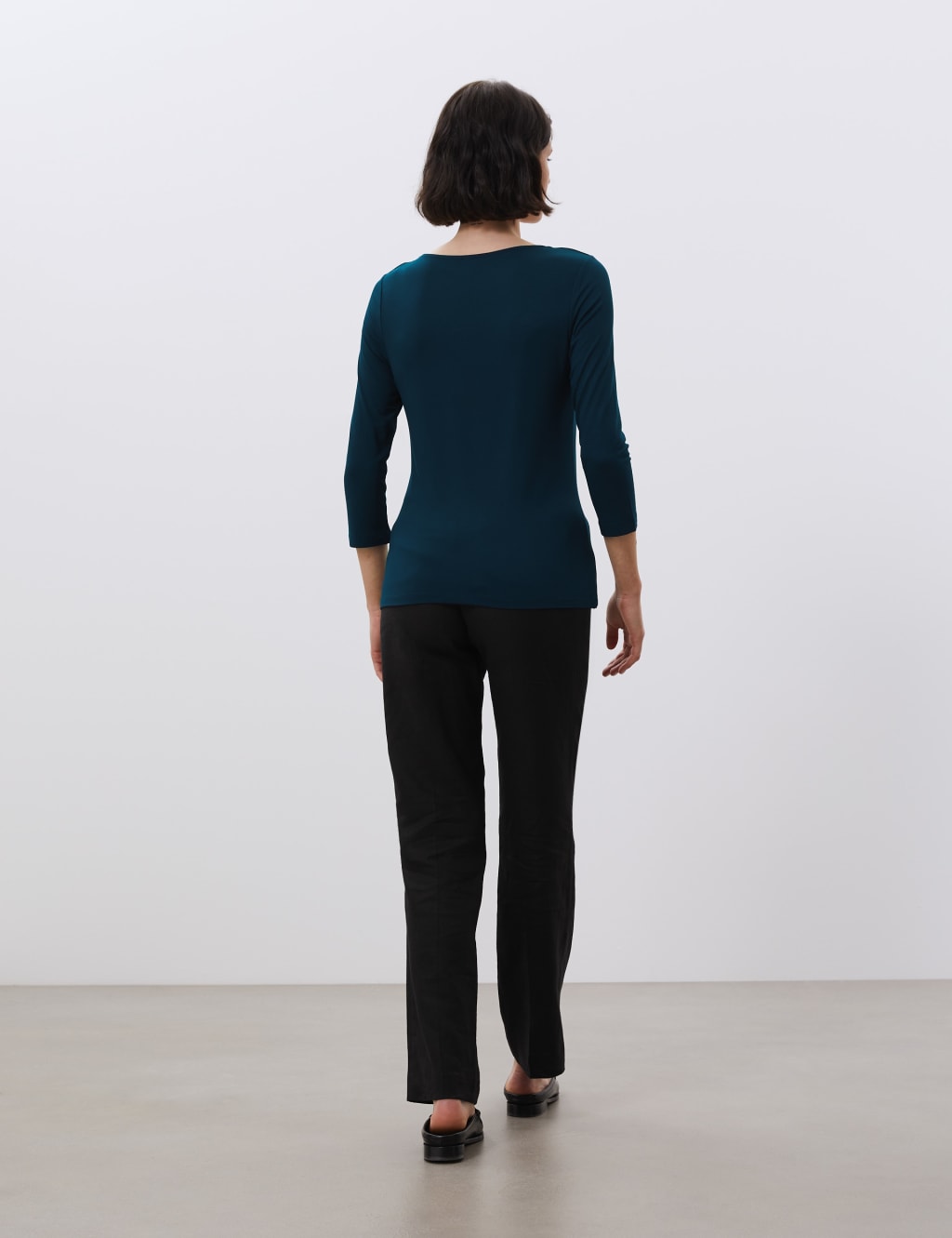 Jersey Scoop Neck 3/4 Sleeve Top 5 of 6