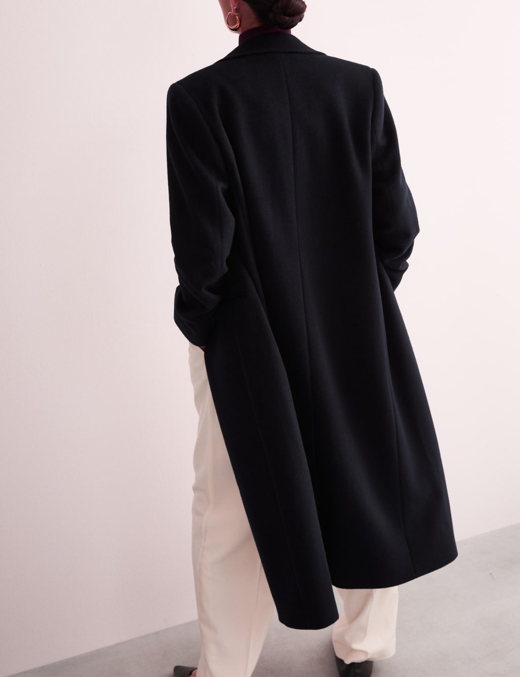 Pure Wool Longline Boyfriend Coat JAEGER M S