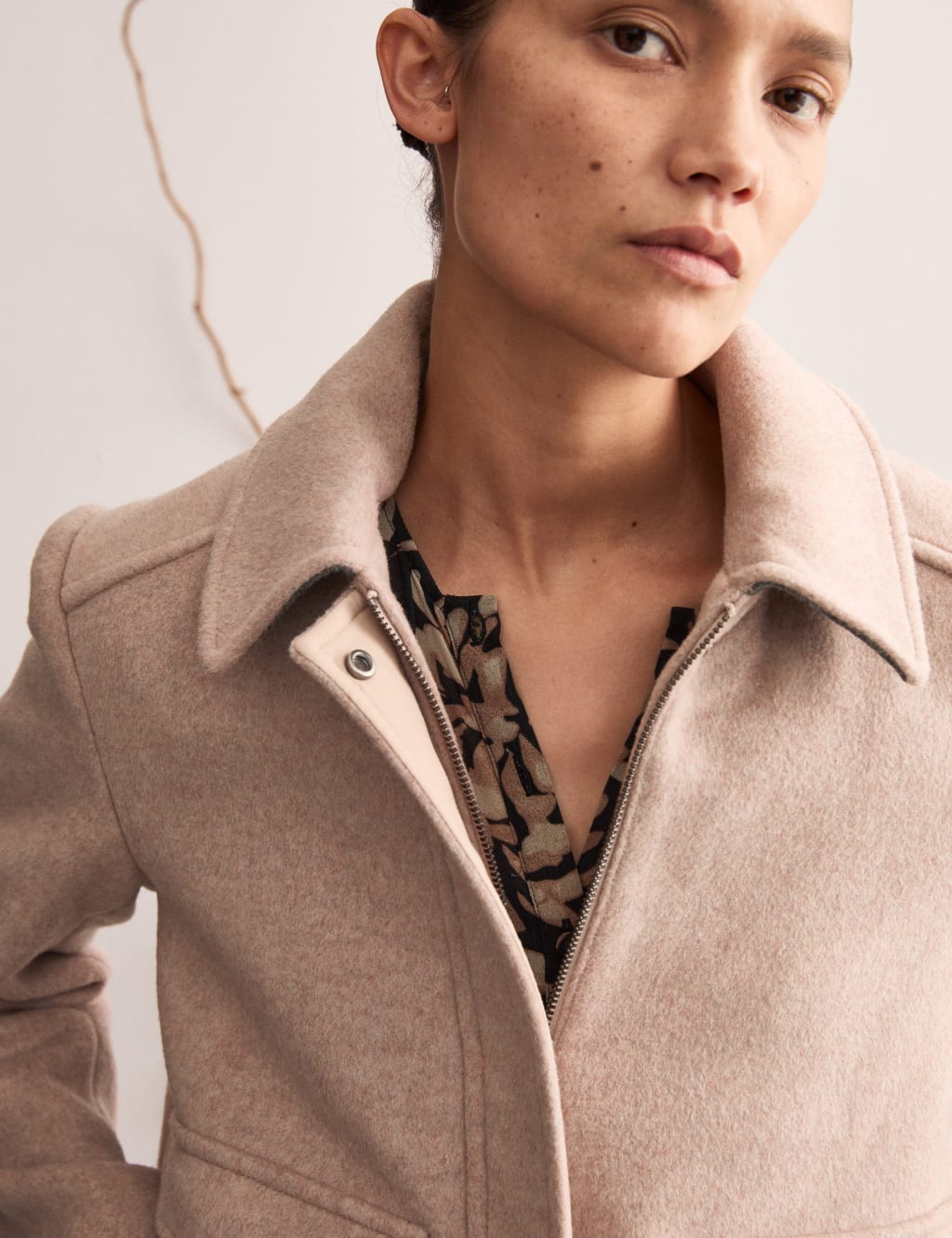 Pure Wool Collared Bomber Jacket 3 of 7