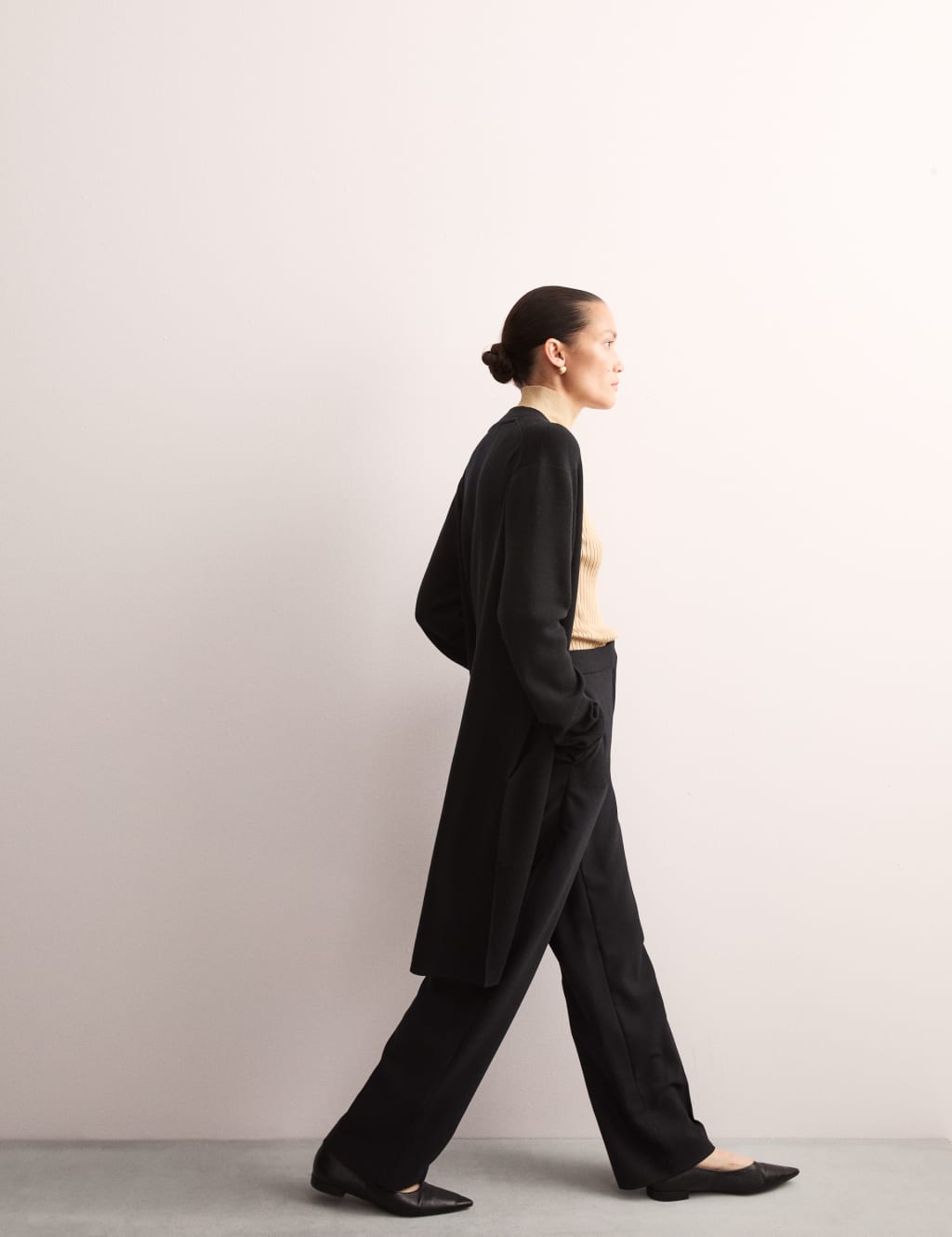 Pure Merino Wool Longline Cardigan JAEGER M S