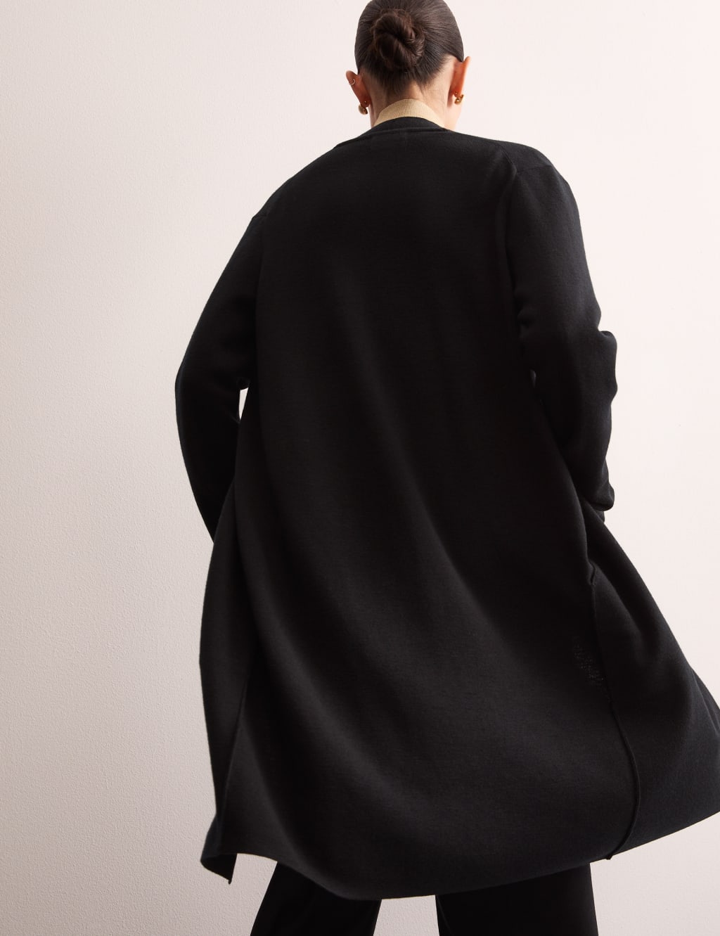Pure Merino Wool Longline Cardigan JAEGER M S