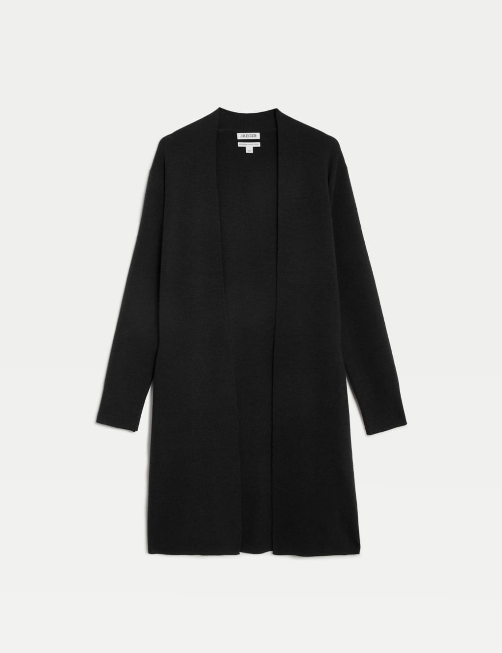 Long black wool cardigan hot sale