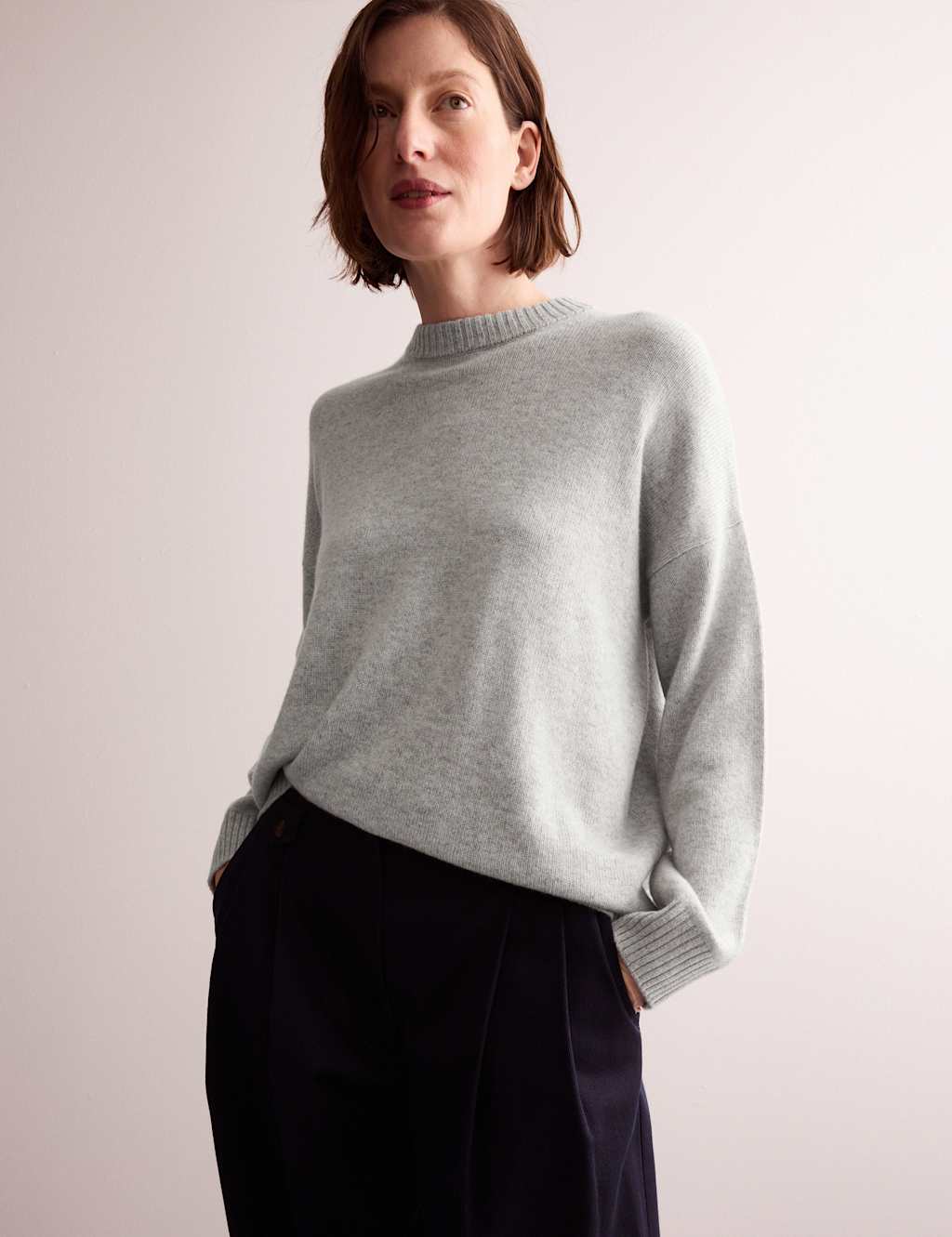 Pure Cashmere Crew Neck Relaxed Jumper 1 of 9