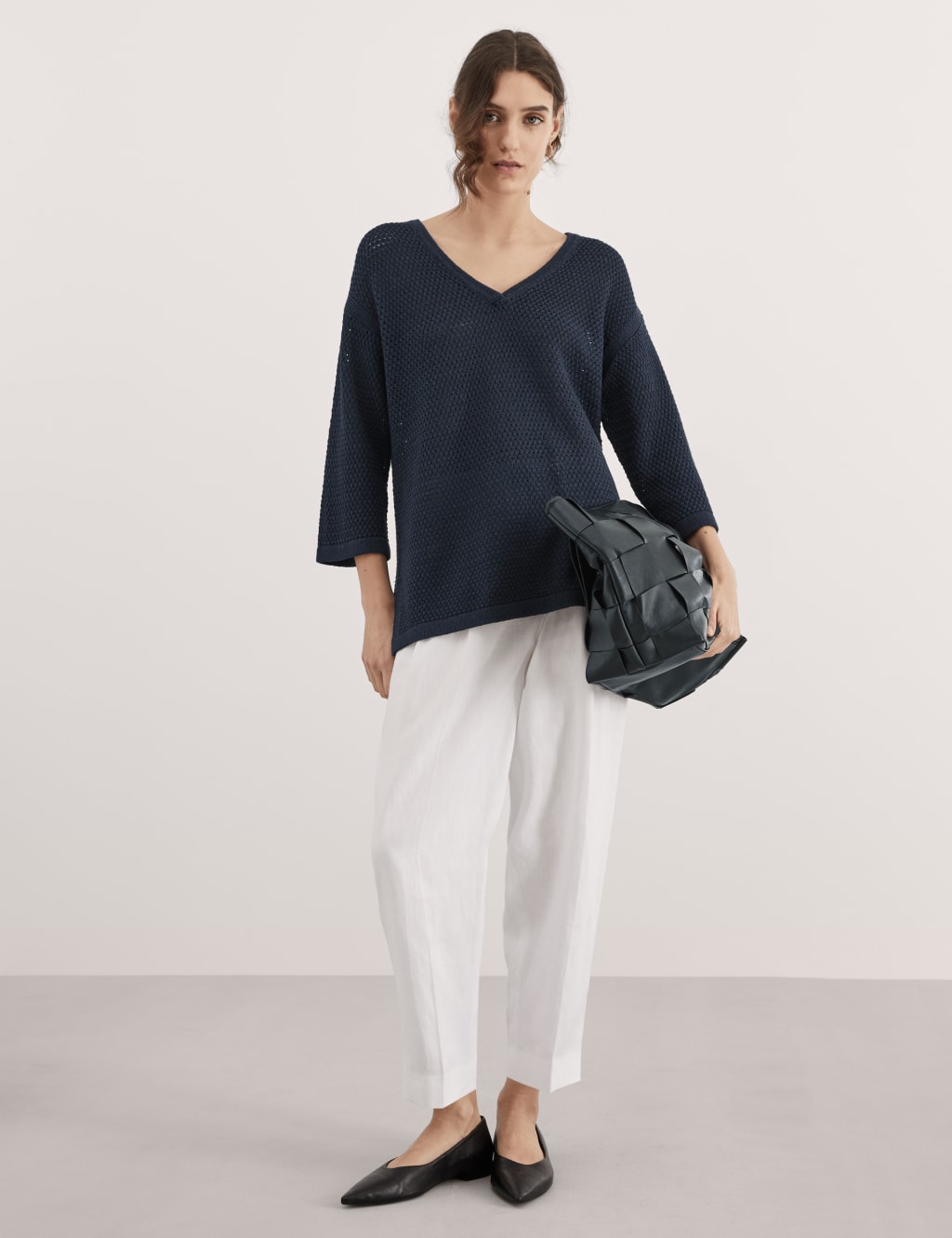 Cotton Rich V-Neck Relaxed Jumper 4 of 7