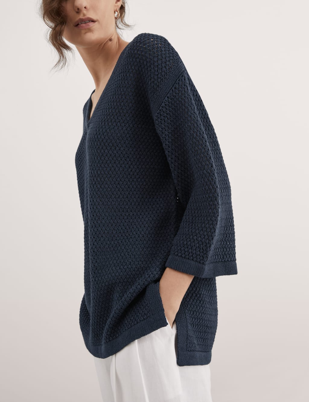 Cotton Rich V-Neck Relaxed Jumper 5 of 7