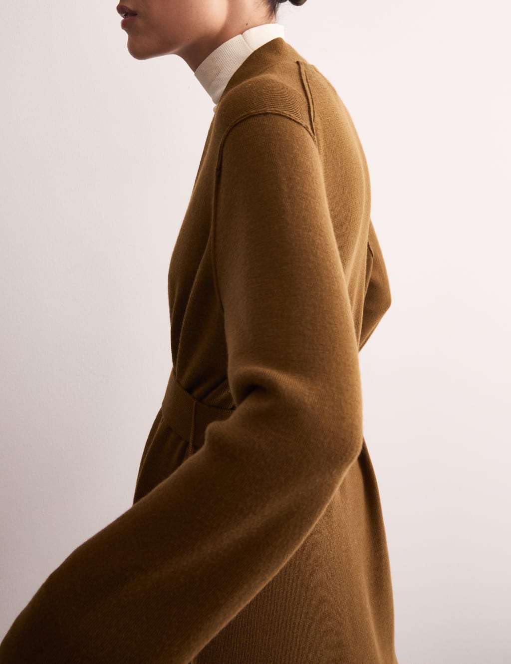 Pure Merino Wool Wrap Longline Cardigan