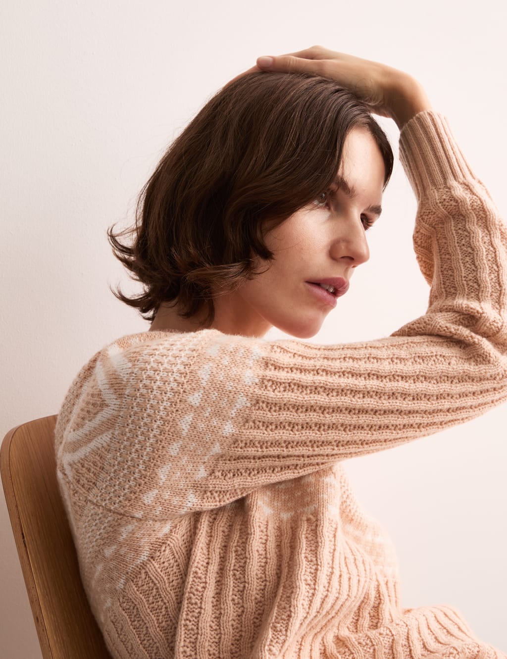 Pure Lambswool Fair Isle Funnel Neck Jumper 7 of 8