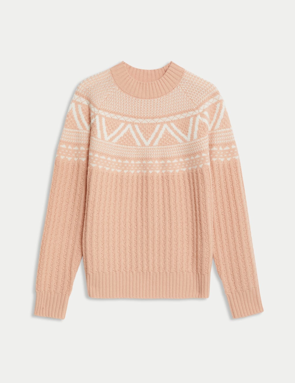 Pure Lambswool Fair Isle Funnel Neck Jumper 2 of 8