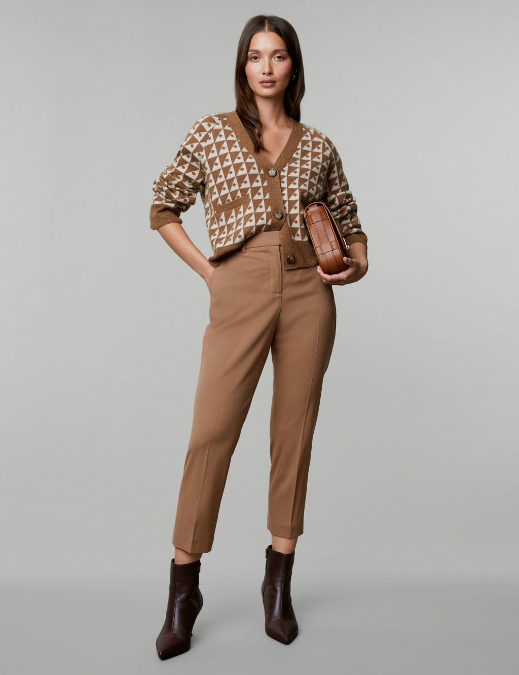 Wool Rich Geometric Cardigan with Cashmere 5 of 7