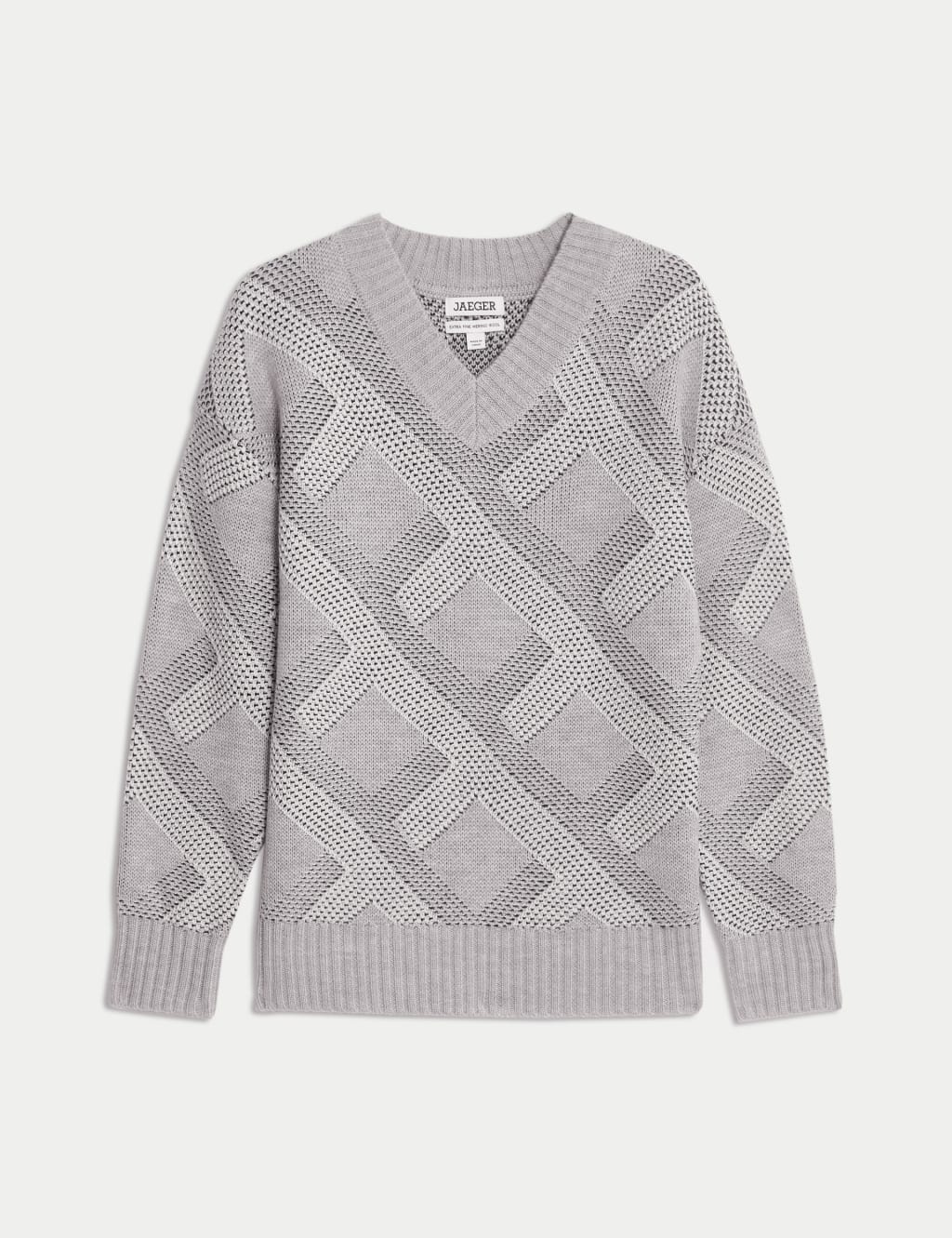 Pure Merino Wool Textured V-Neck Jumper 2 of 8