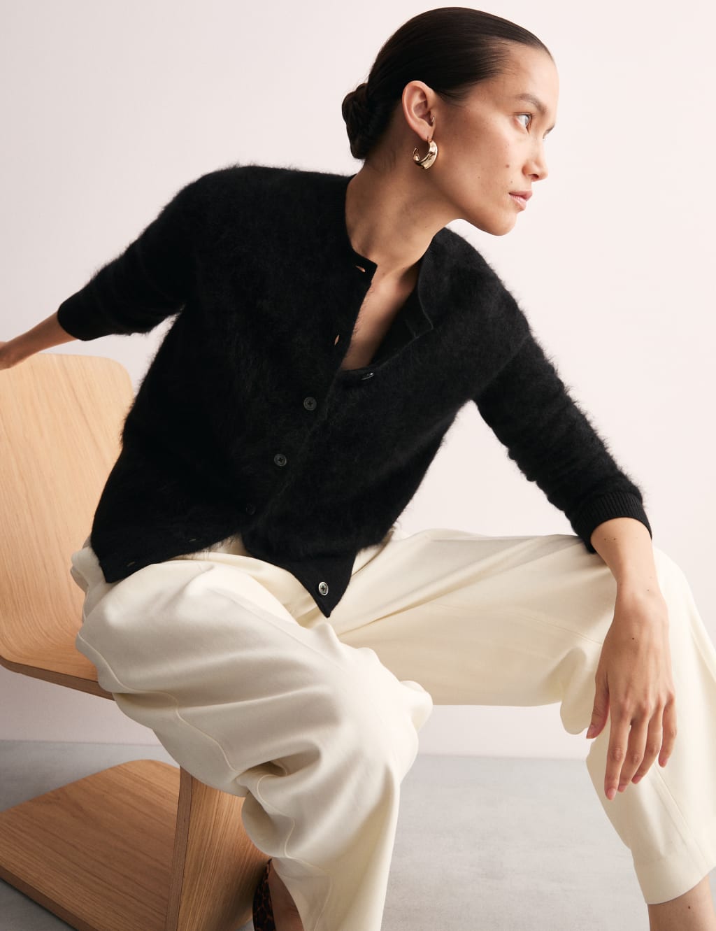 M&s black cashmere cardigan cheap