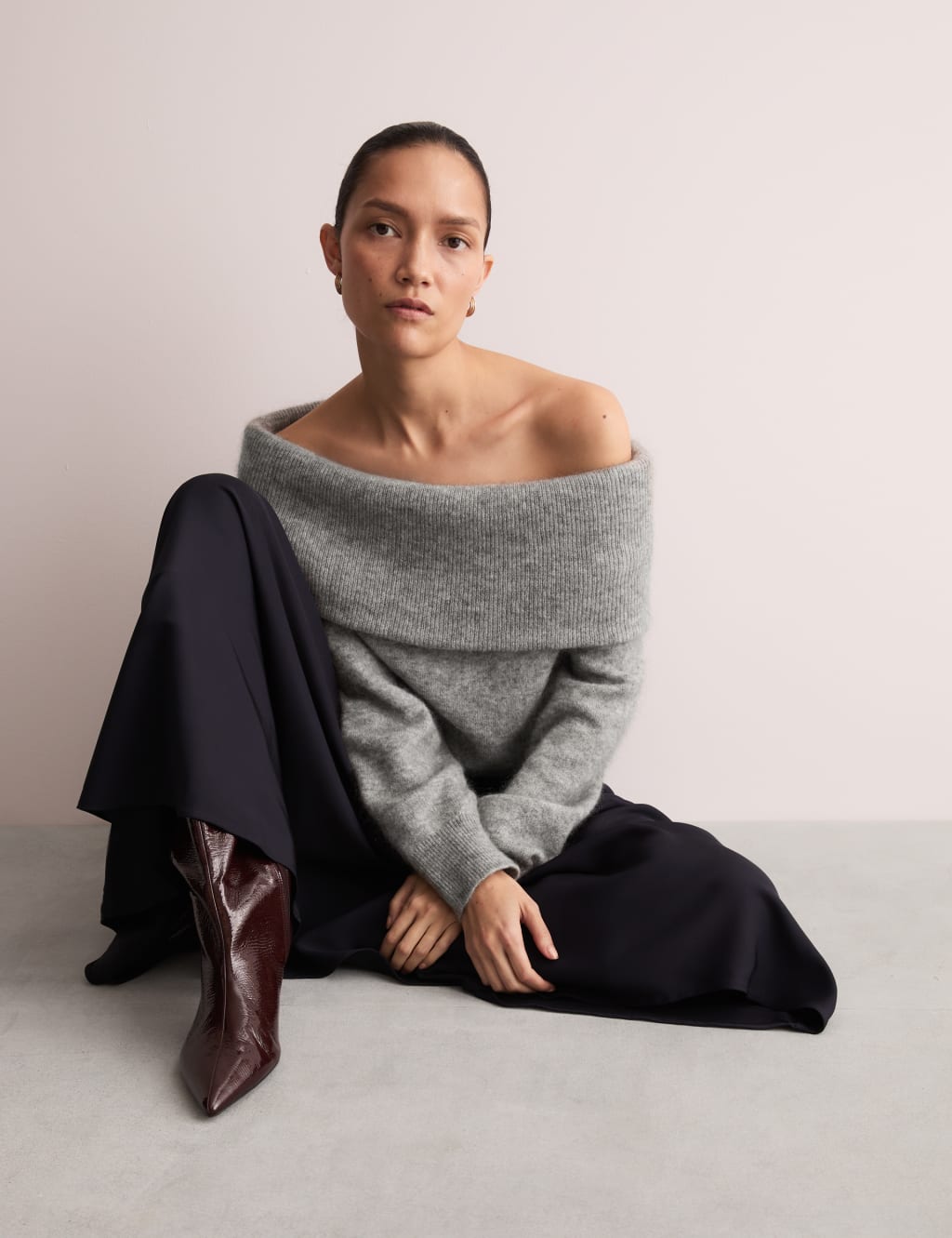 Mohair Blend Off The Shoulder Jumper 3 of 7
