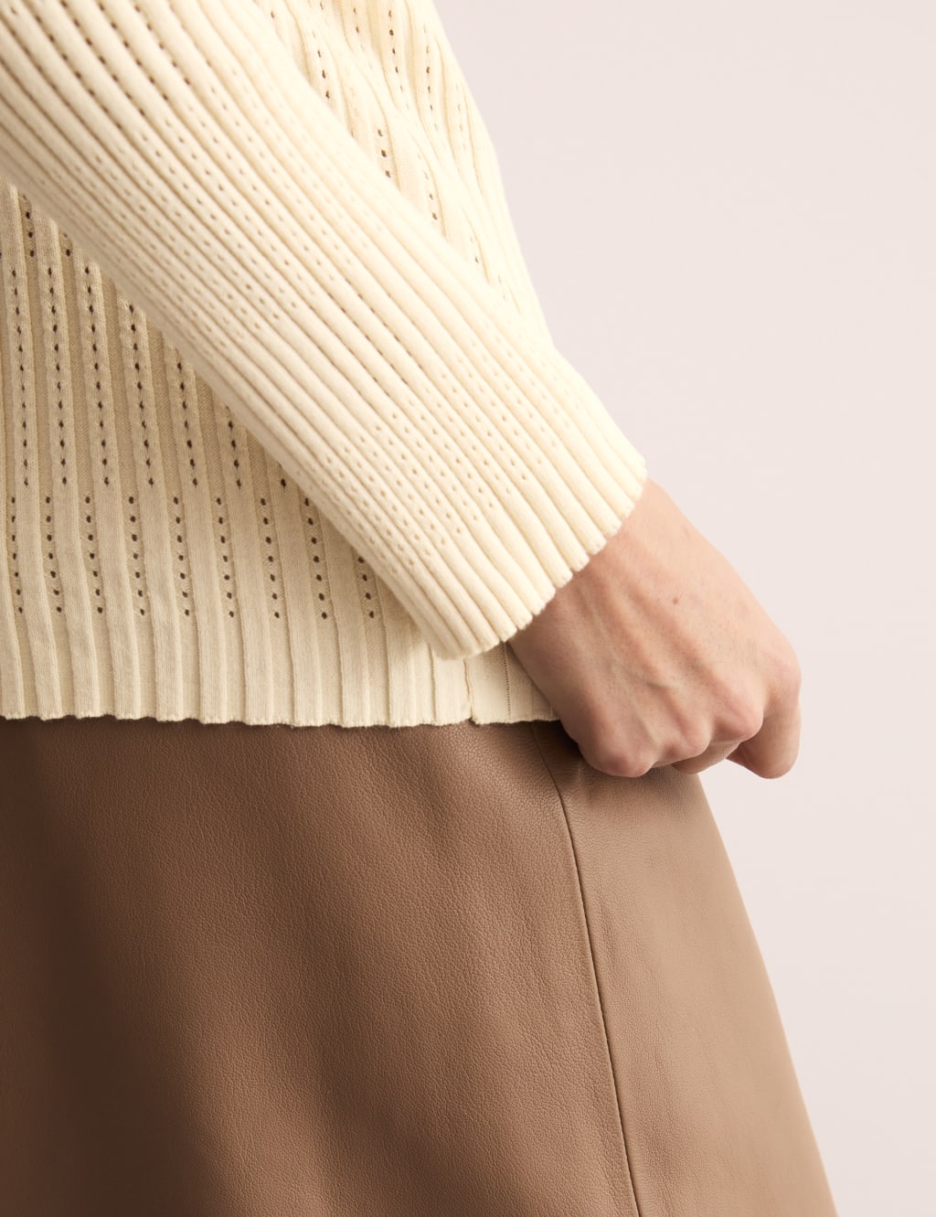 Cotton Rich Pointelle Fitted Knitted Top 5 of 7