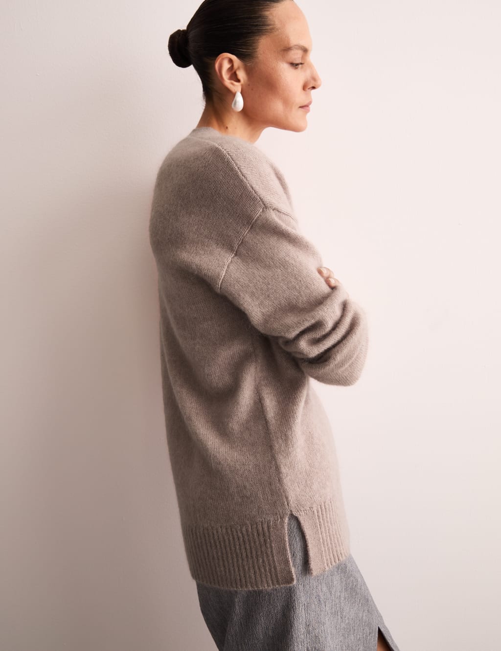Mohair Blend V-Neck Button Through Cardigan 4 of 8