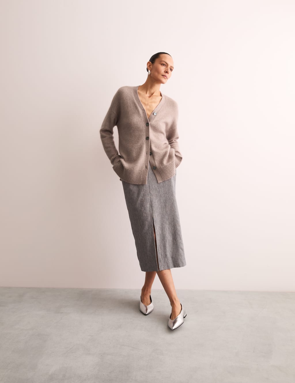 Mohair Blend V-Neck Button Through Cardigan 5 of 8