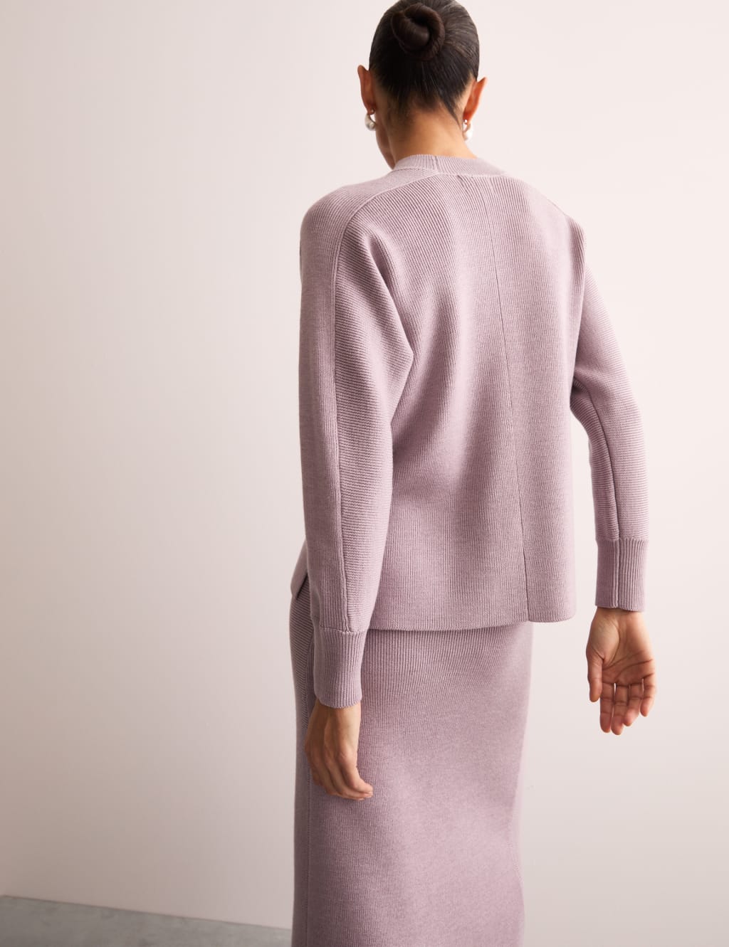 Pure Merino Wool Ribbed Funnel Neck Jumper 6 of 8