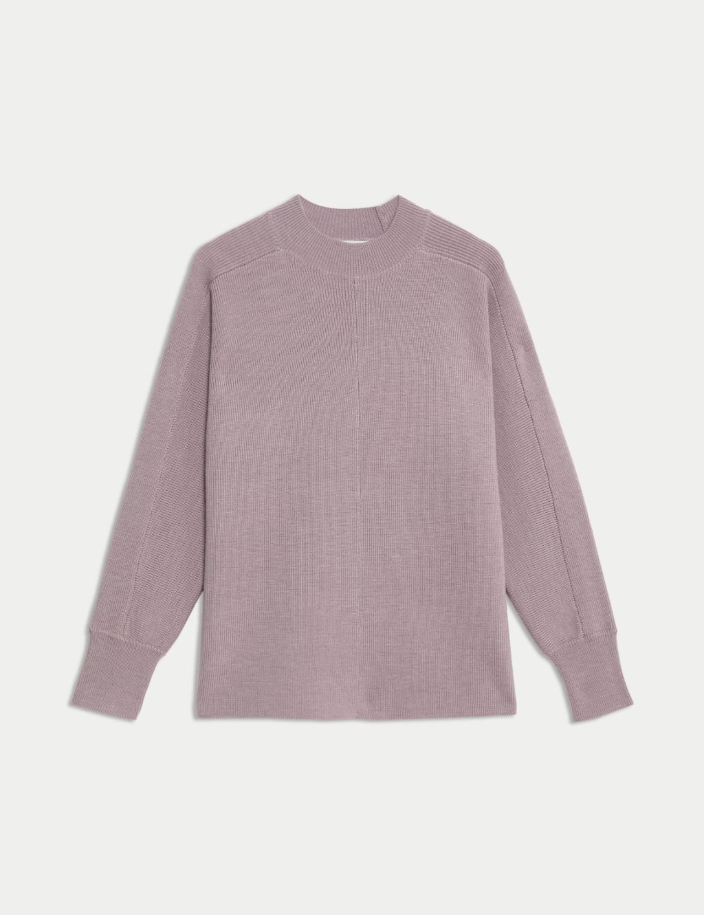 Pure Merino Wool Ribbed Funnel Neck Jumper 2 of 8