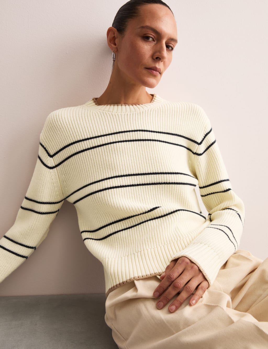 Pure Merino Wool Striped Jumper 1 of 7
