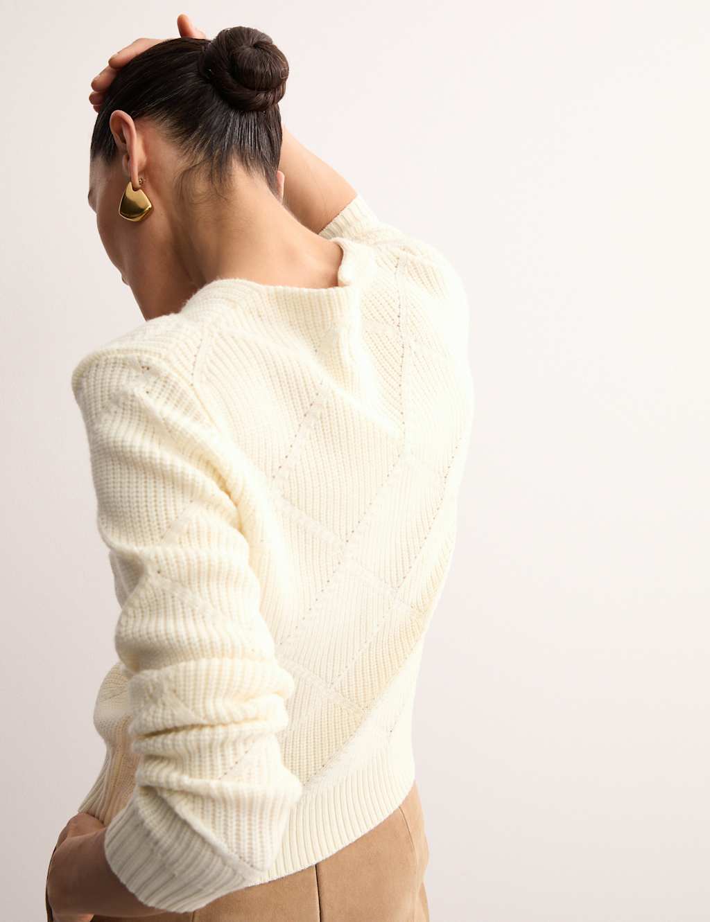 Pure Merino Wool Textured V-Neck Cardigan 4 of 7