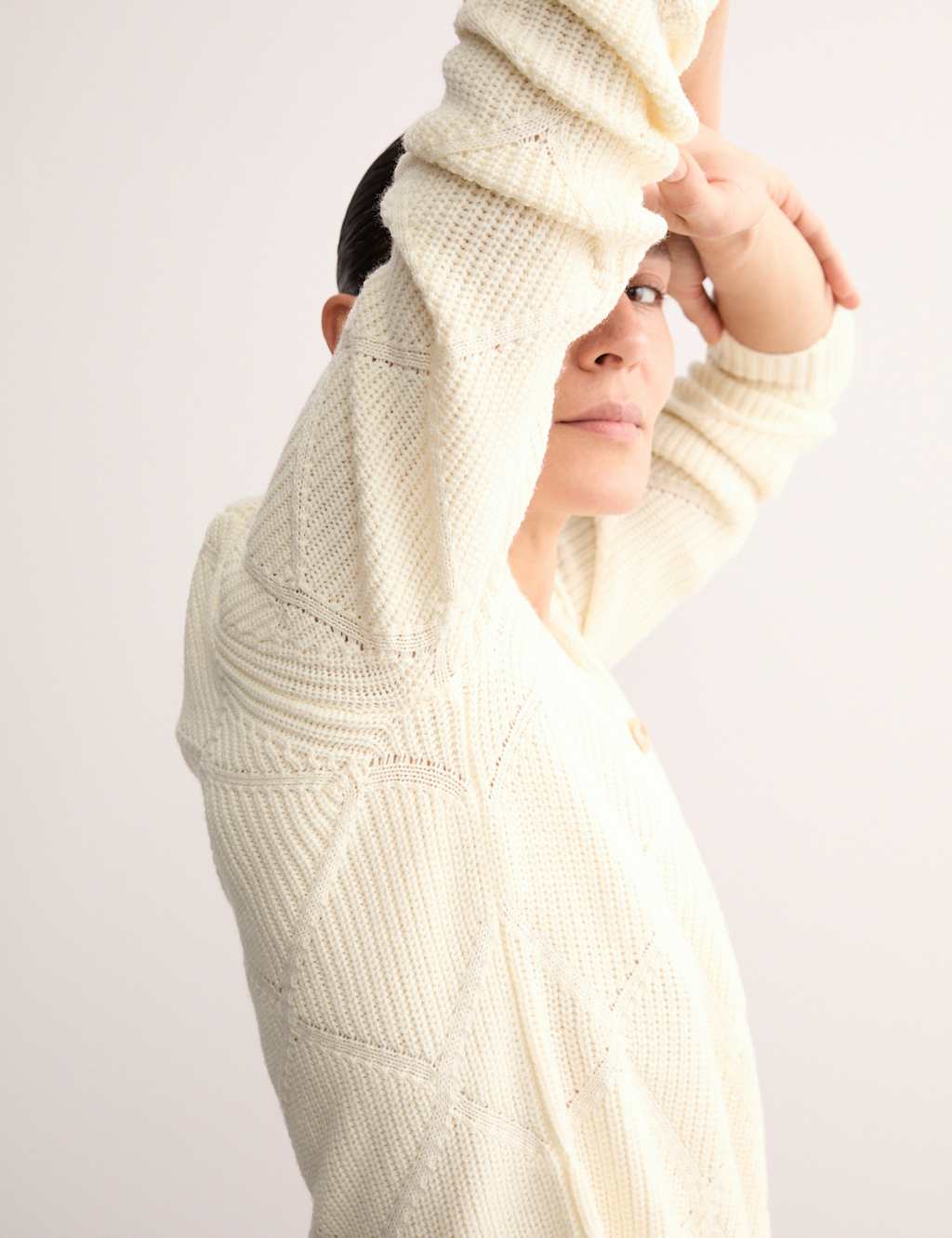 Pure Merino Wool Textured V-Neck Cardigan 6 of 7