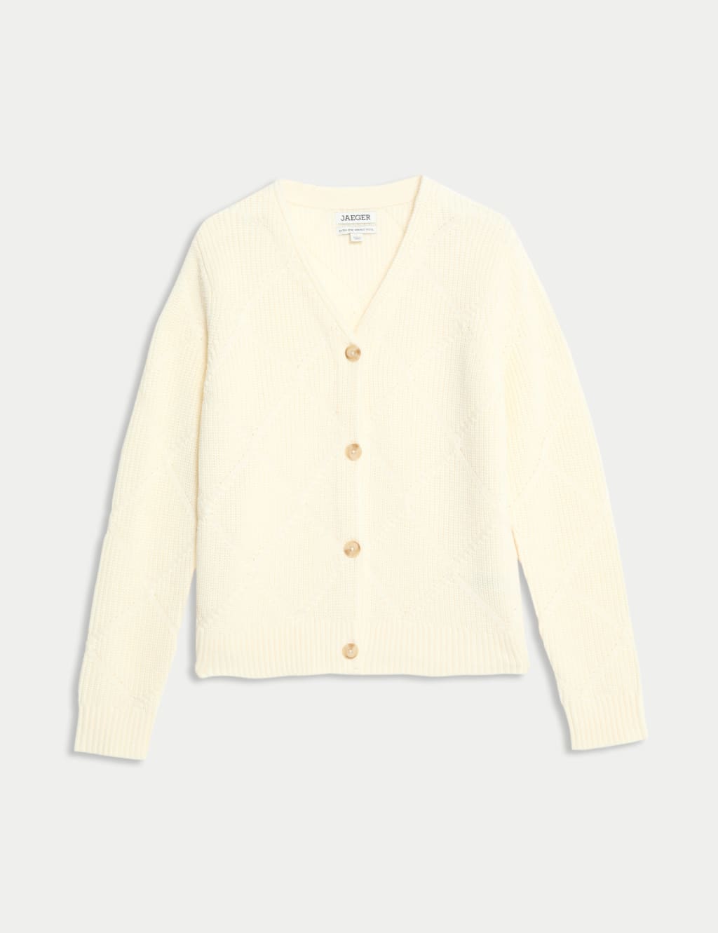 Pure Merino Wool Textured V-Neck Cardigan 2 of 7