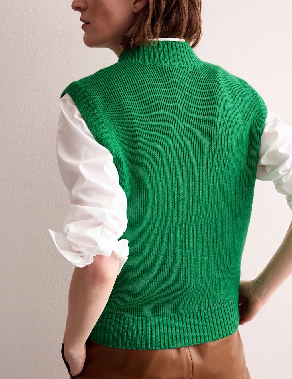Pure Merino Wool Textured Knitted Vest 3 of 8
