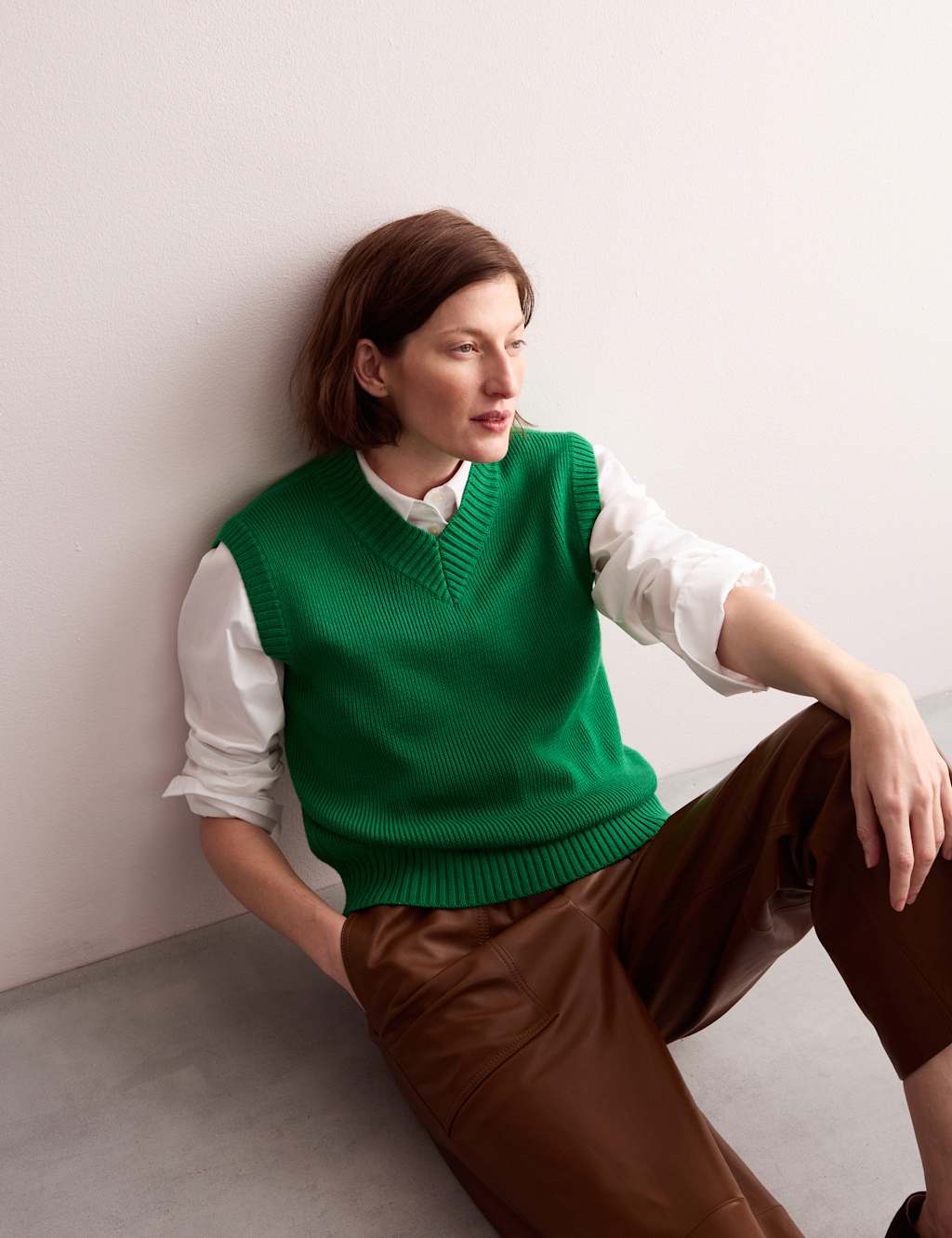 Pure Merino Wool Textured Knitted Vest 4 of 8