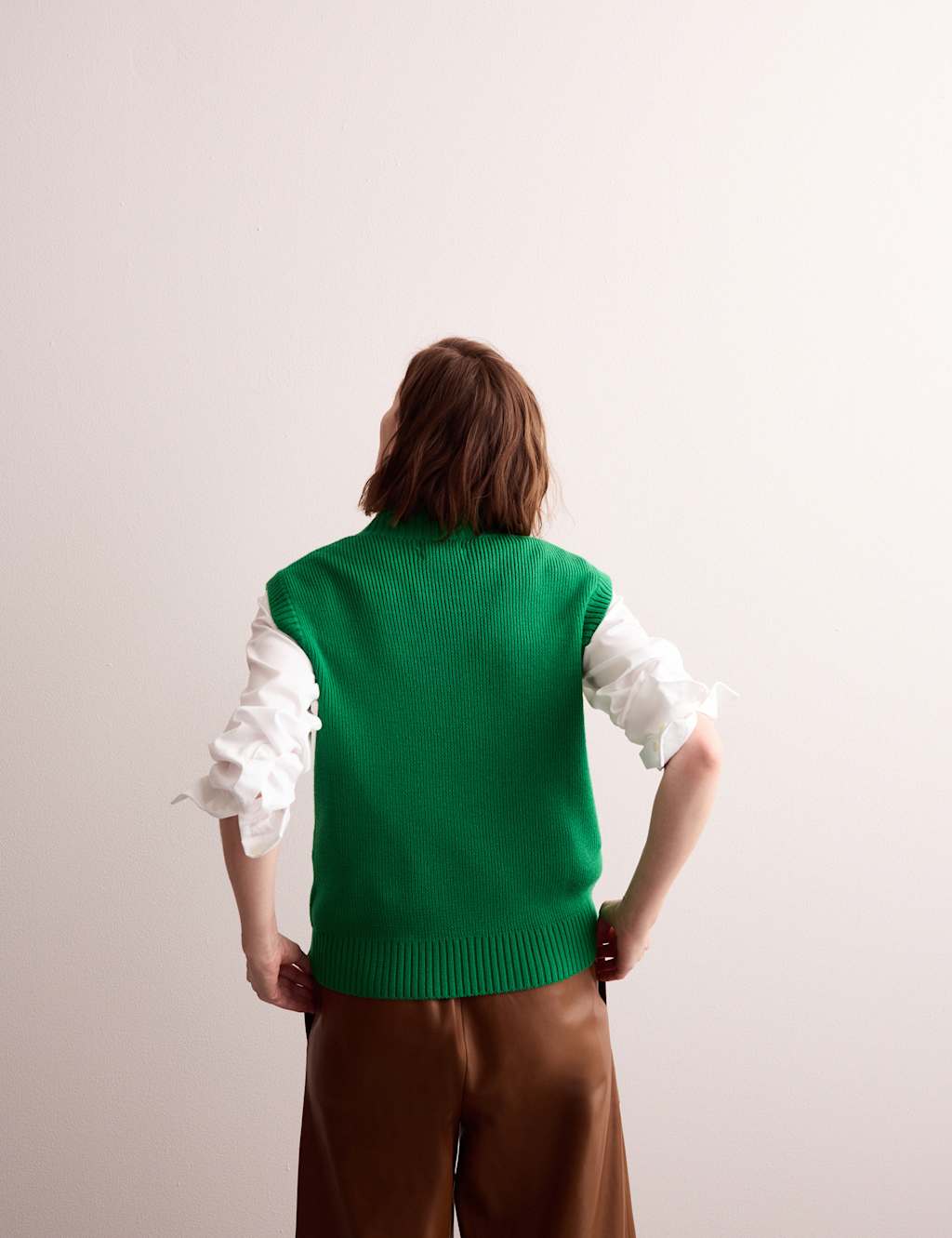 Pure Merino Wool Textured Knitted Vest 5 of 8