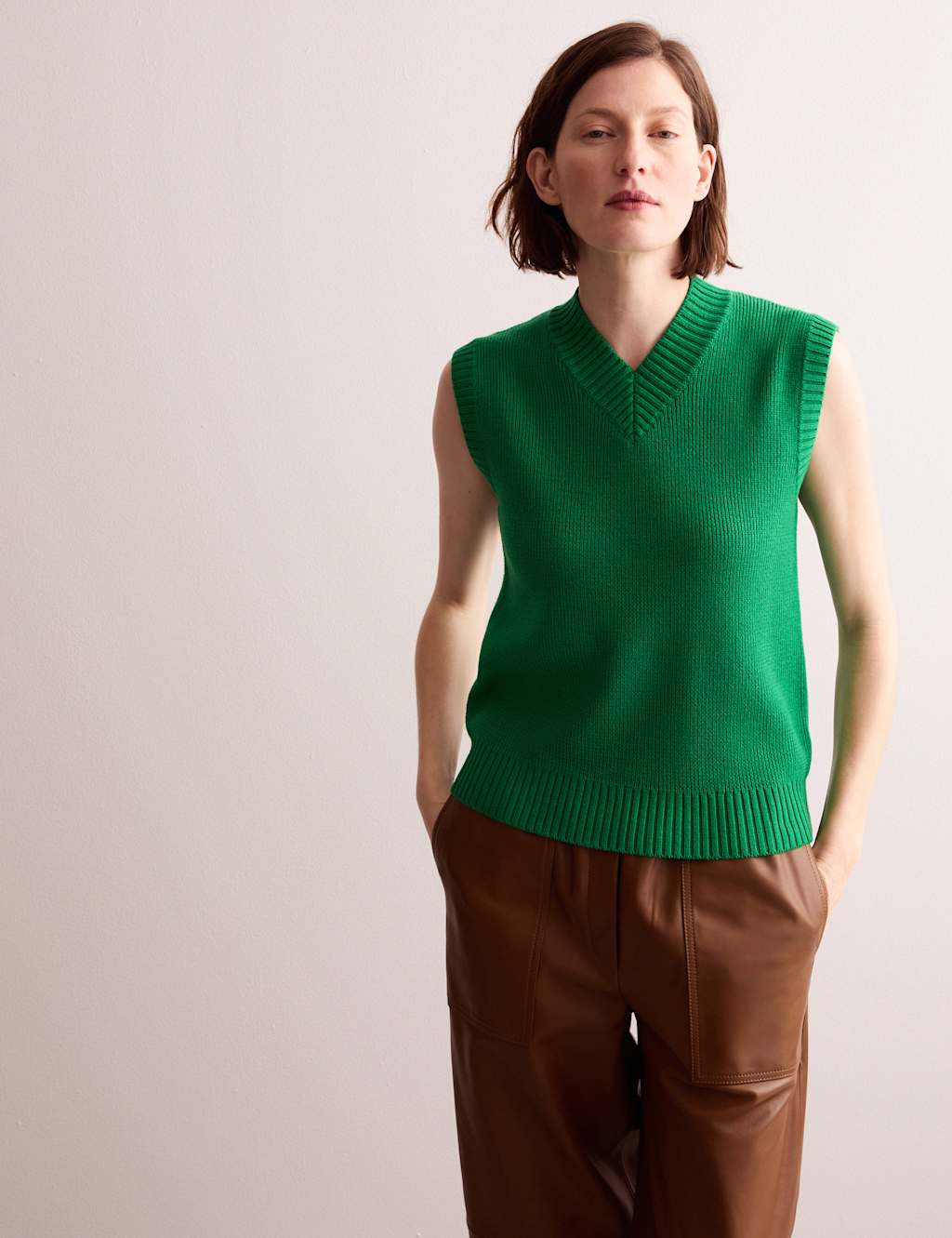 Pure Merino Wool Textured Knitted Vest 6 of 8