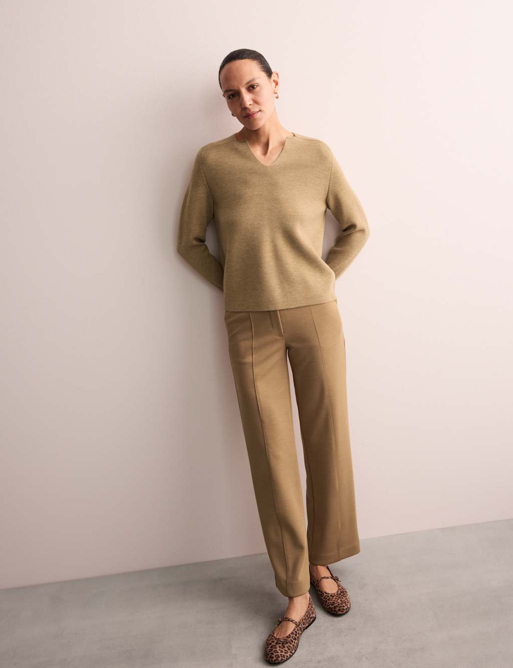 Merino Wool Rich Textured V-Neck Jumper 3 of 7