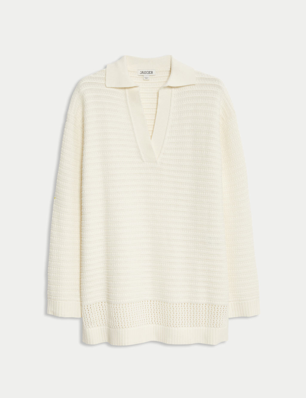 Pure Cotton Textured Collared Relaxed Jumper 2 of 7