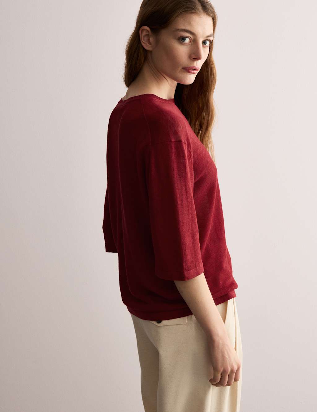 Pure Linen Textured T-Shirt 6 of 7