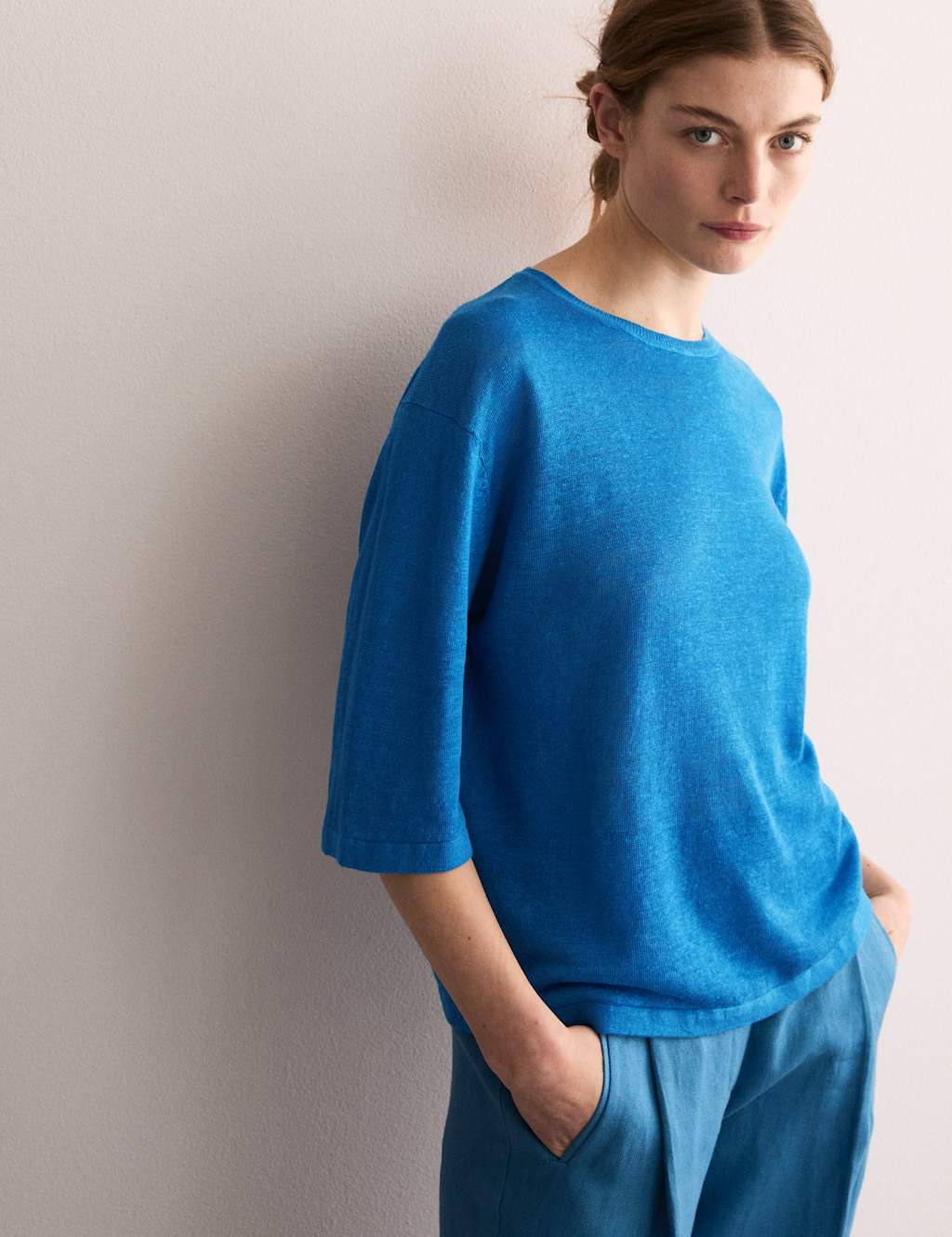 Pure Linen Textured T-Shirt 3 of 6