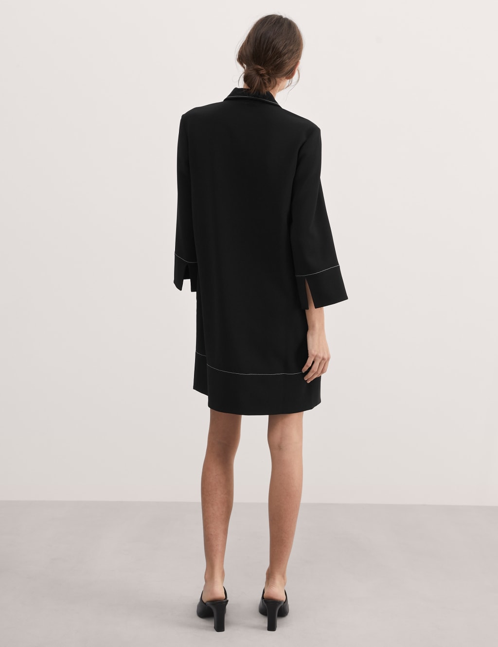 Black midi length shift dress shop
