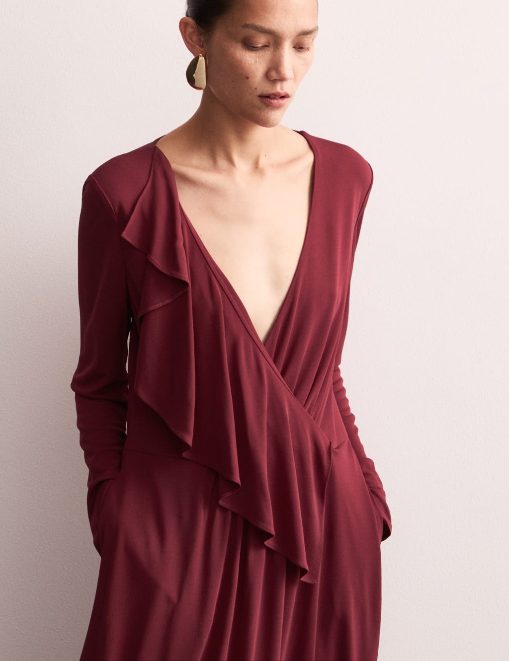 Wrap dress jersey fabric cheap