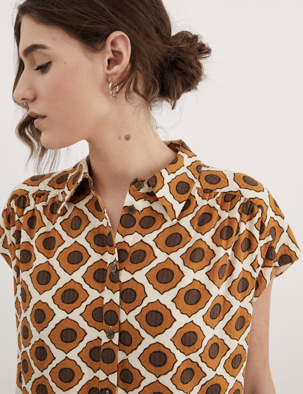 Printed Collared Tie Waist Mini Shift Dress 3 of 7