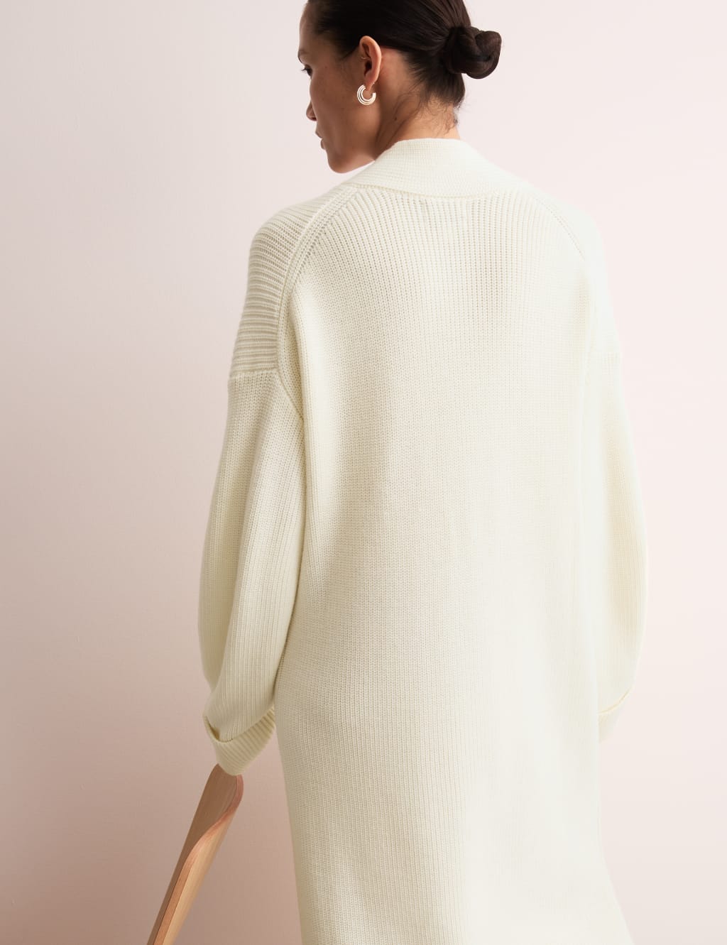 Pure Merino Wool Knitted V-Neck Dress 7 of 8